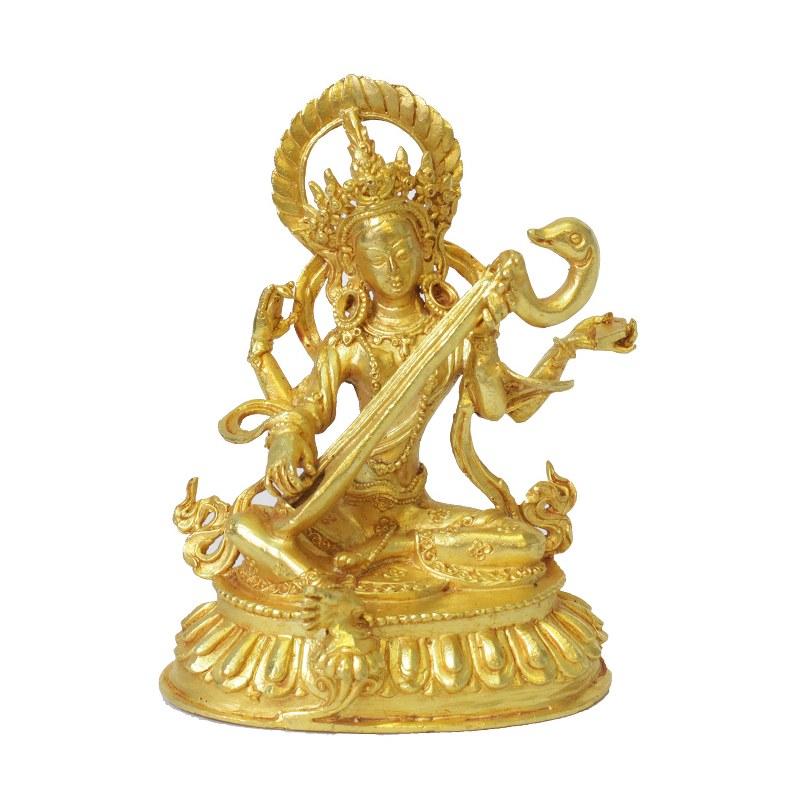 Copper/Gold Plated Lord Chandi Statue - 4"
