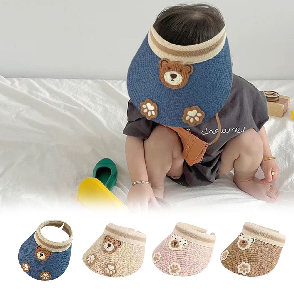 New Cartoon Children Sunshade Hat Breathable UV Protection Straw Cap Beach Hats Summer
