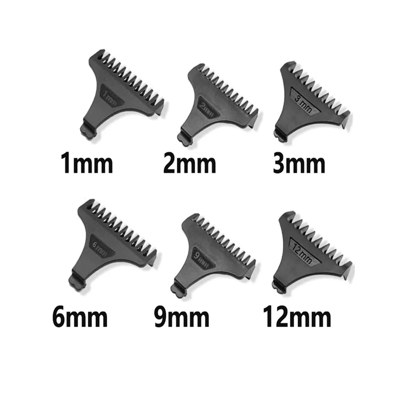 Kemei Hair Trimmer Limit Comb Universal Black Guards Hairdresser Hair Cutting Guide for KM-5027 KM-1949 1 2 3 6 9 12MM