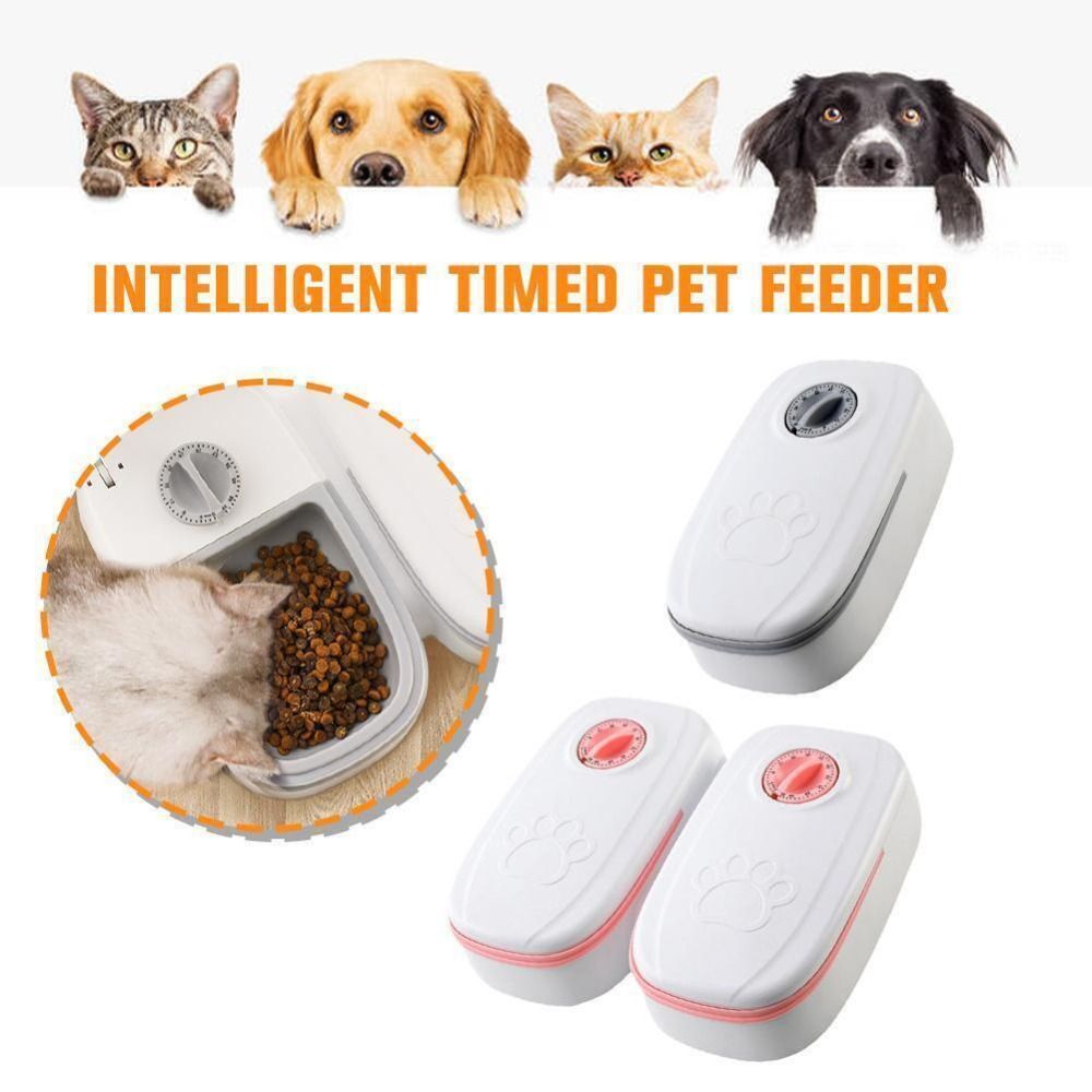 For Dog Cat Electric 350ML Large Capacity High Quality Double Dowl Timer Bowl Auto Feeder Food Dispenser Smart Cat Food Dispenser Automatic Pet Feeder