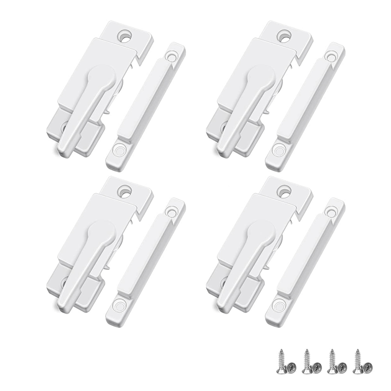 NAMUNY 4 Pack Window Sash Locks, Window Latches Replacement Sash Locks White Fits Horizontal Sliding Window