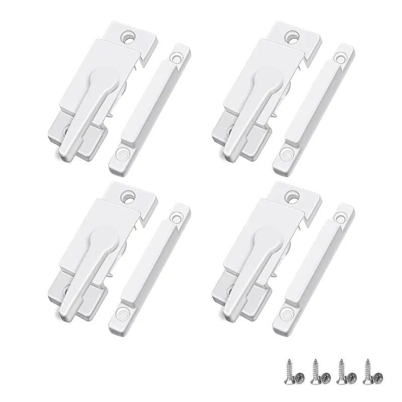 NAMUNY 4 Pack Window Sash Locks, Window Latches Replacement Sash Locks White Fits Horizontal Sliding Window
