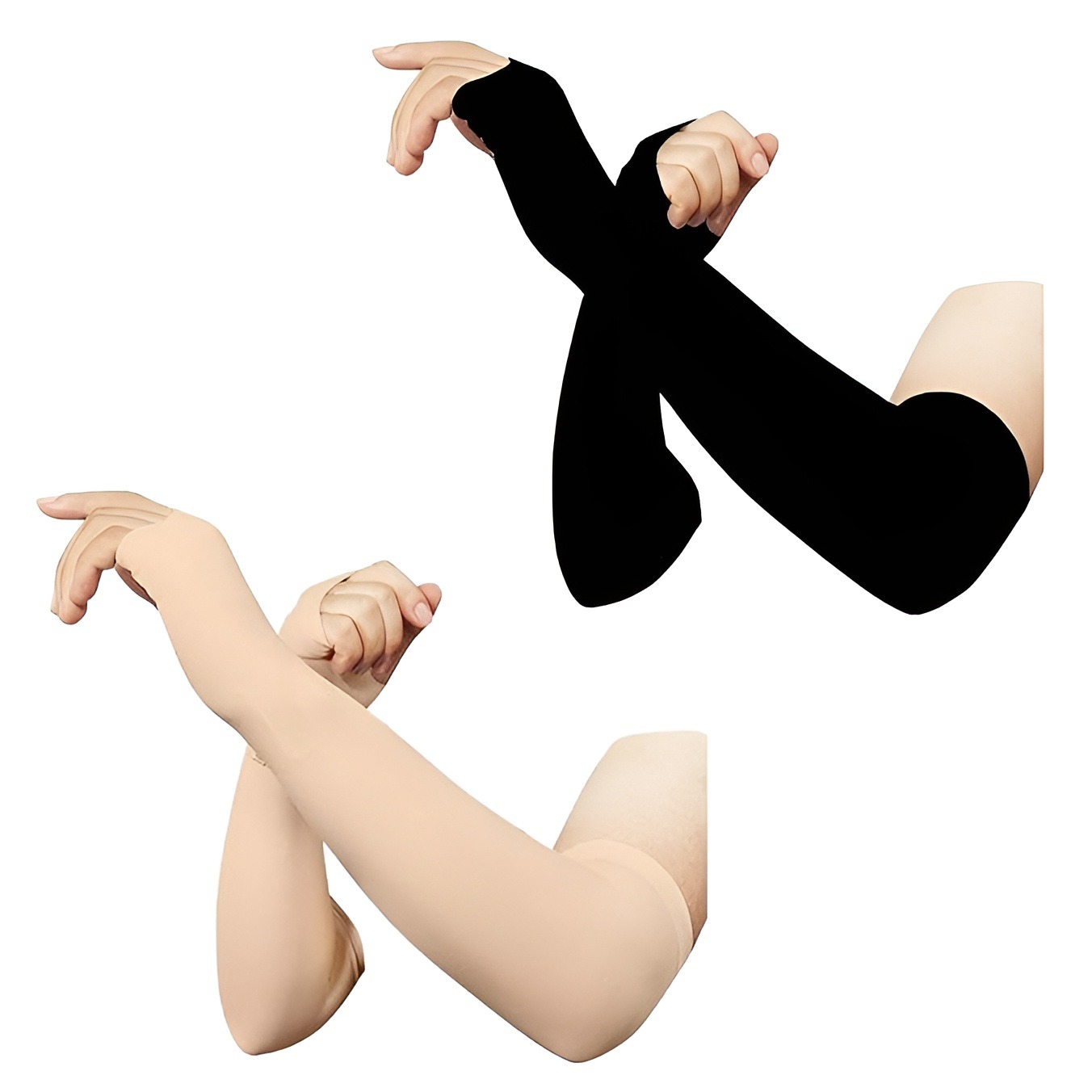 Let's Slim Arm Sleeve Gloves with Thumb Hole Protect From Uv Rays