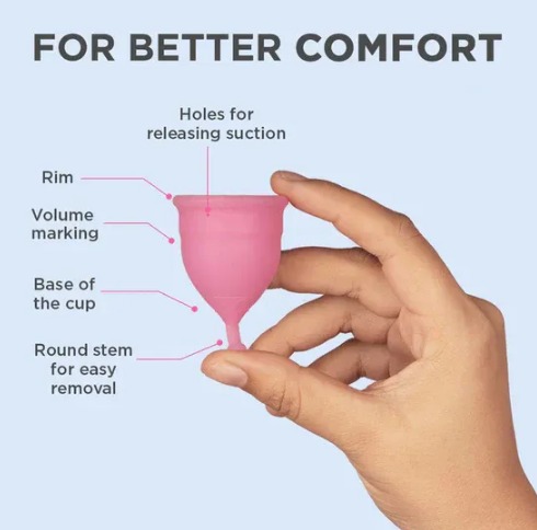 Reusable Silicone Menstrual Cup for Women - Comfortable, Eco-Friendly & Leak-Free Period Care (Pink)