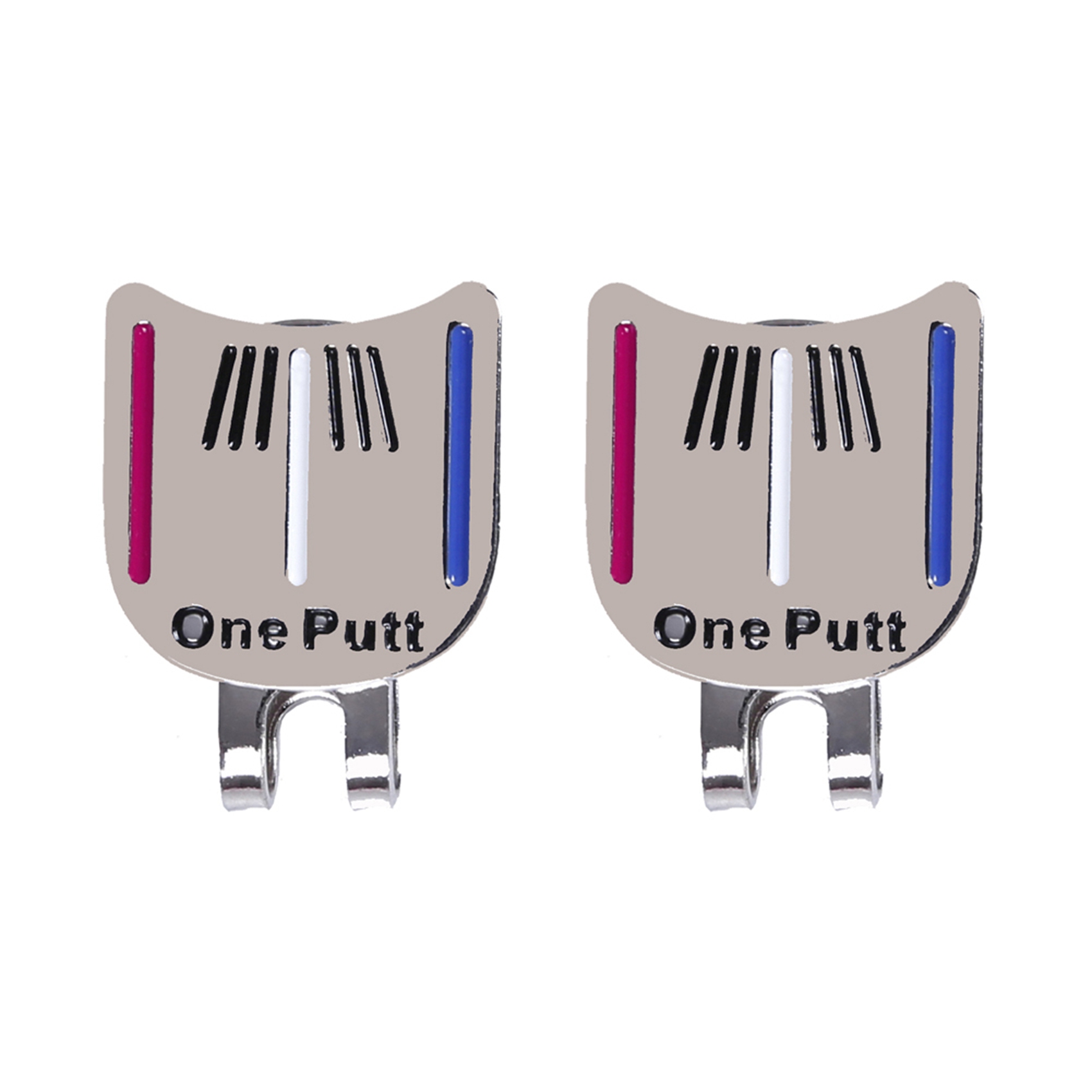 fasdaga 2X Magnetic Cap Clip Removable Metal Golf One Putt Ball Marker Set Color