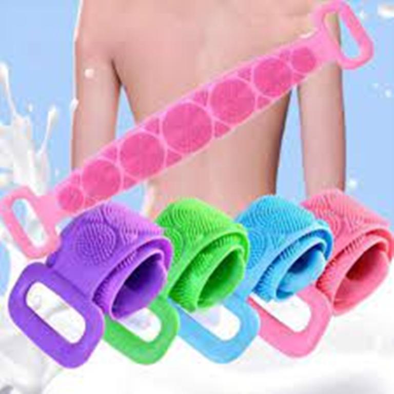 1Pcs Body Wash Silicone Body Scrubber Belt Double Side Shower Belt