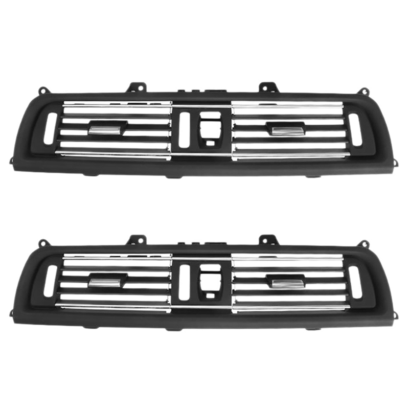 FORIDE 2X Plated Black Dashboard Central Air Conditioner Vent Grille Complete Assembly for 5 Series F10 F11 F18 64229209136