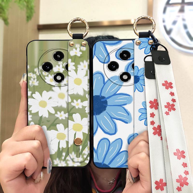 Protective Phone Holder Phone Case For Tecno Spark30C 5G/POP9 5G Anti-knock Silicone Flower Durable Oil Painting Ring