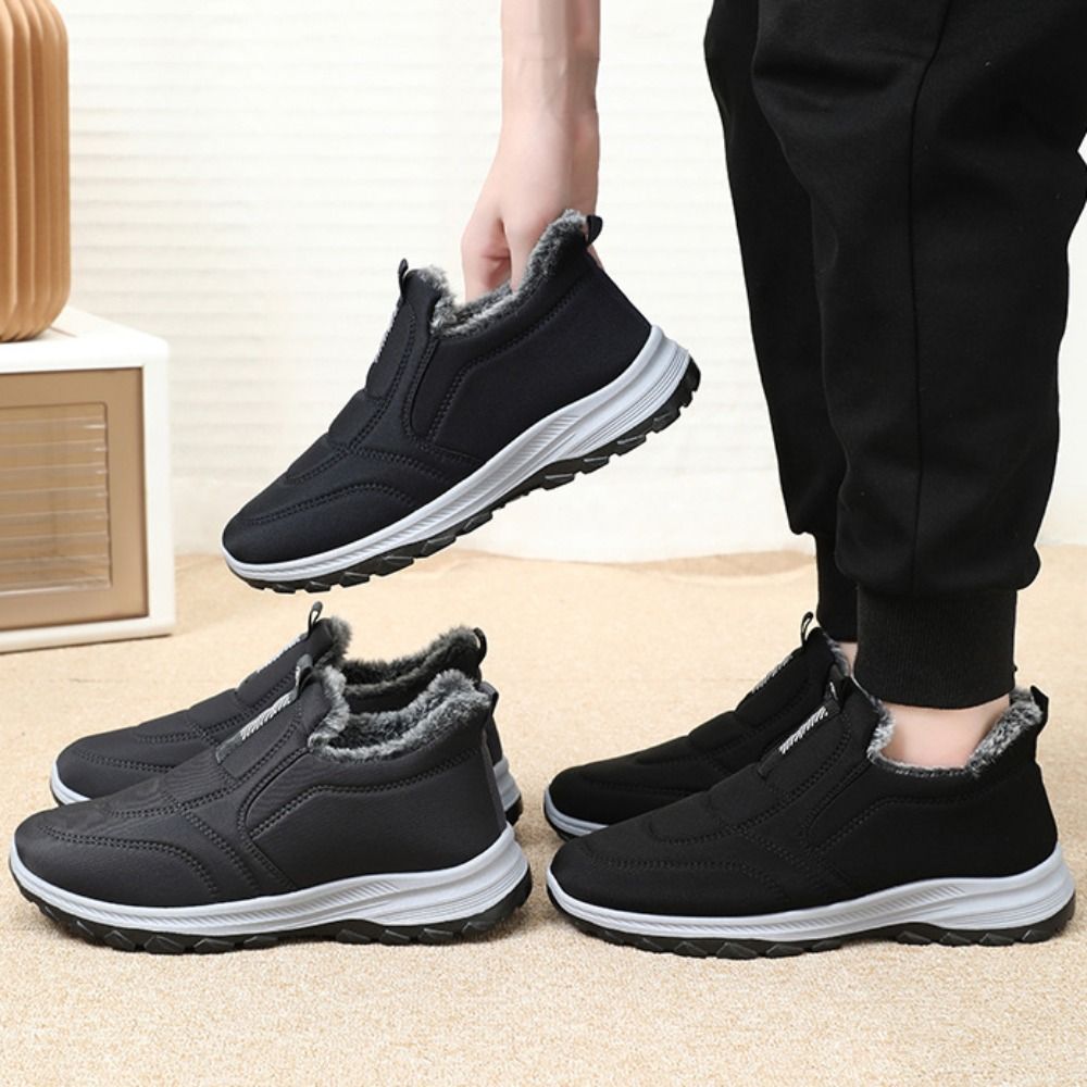 Fashion Thick Plush Home Shoes Breathable Anti-slip Snow Boots Soft-soled Wear-resisting Womens Sneakers Winter