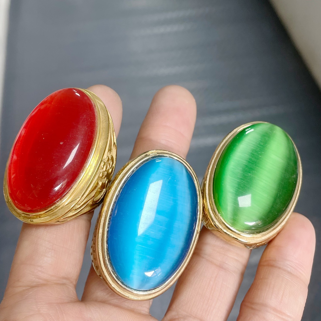 【Mega Sale】Supply jewelry large ring men's and oval opal ring steel stainless steel ring