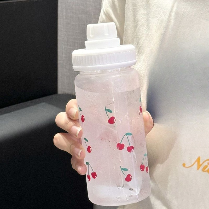 School Outdoor, Cute Coffee Milk Tea, Straw Bow Pink/500850ML Water Bottle Plastic Cup and Bubble Water Bottle