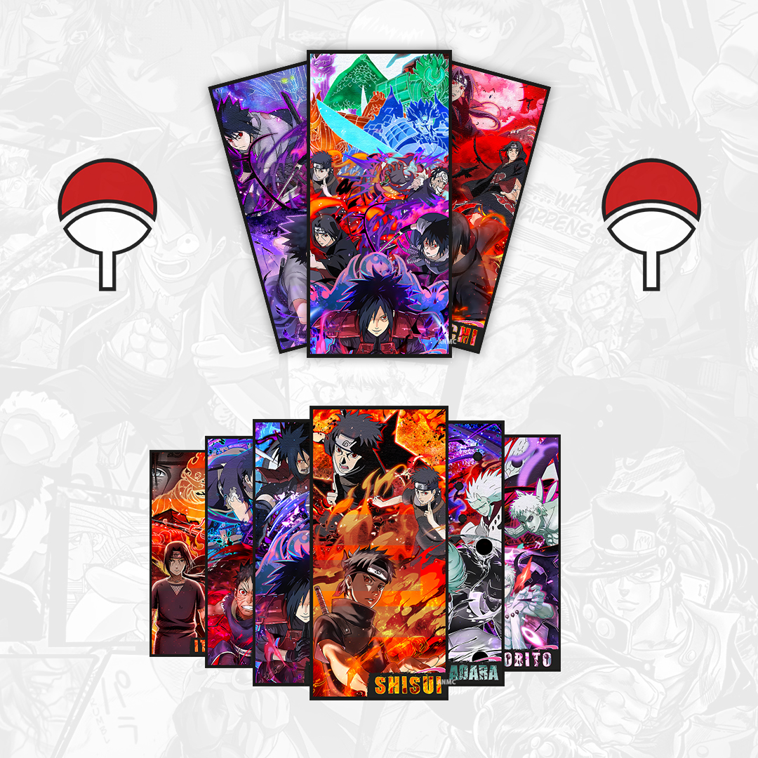 Uchiha Clan Naruto Anime Series Itachi Sasuke Shisui Madara Obito Sage Mode Poster Set of 9 Pcs For Decor And Gift