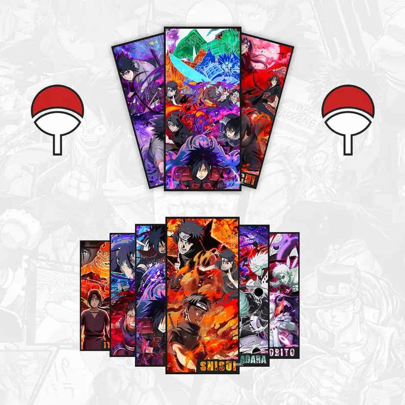 Uchiha Clan Naruto Anime Series Itachi Sasuke Shisui Madara Obito Sage Mode Poster Set of 9 Pcs For Decor And Gift