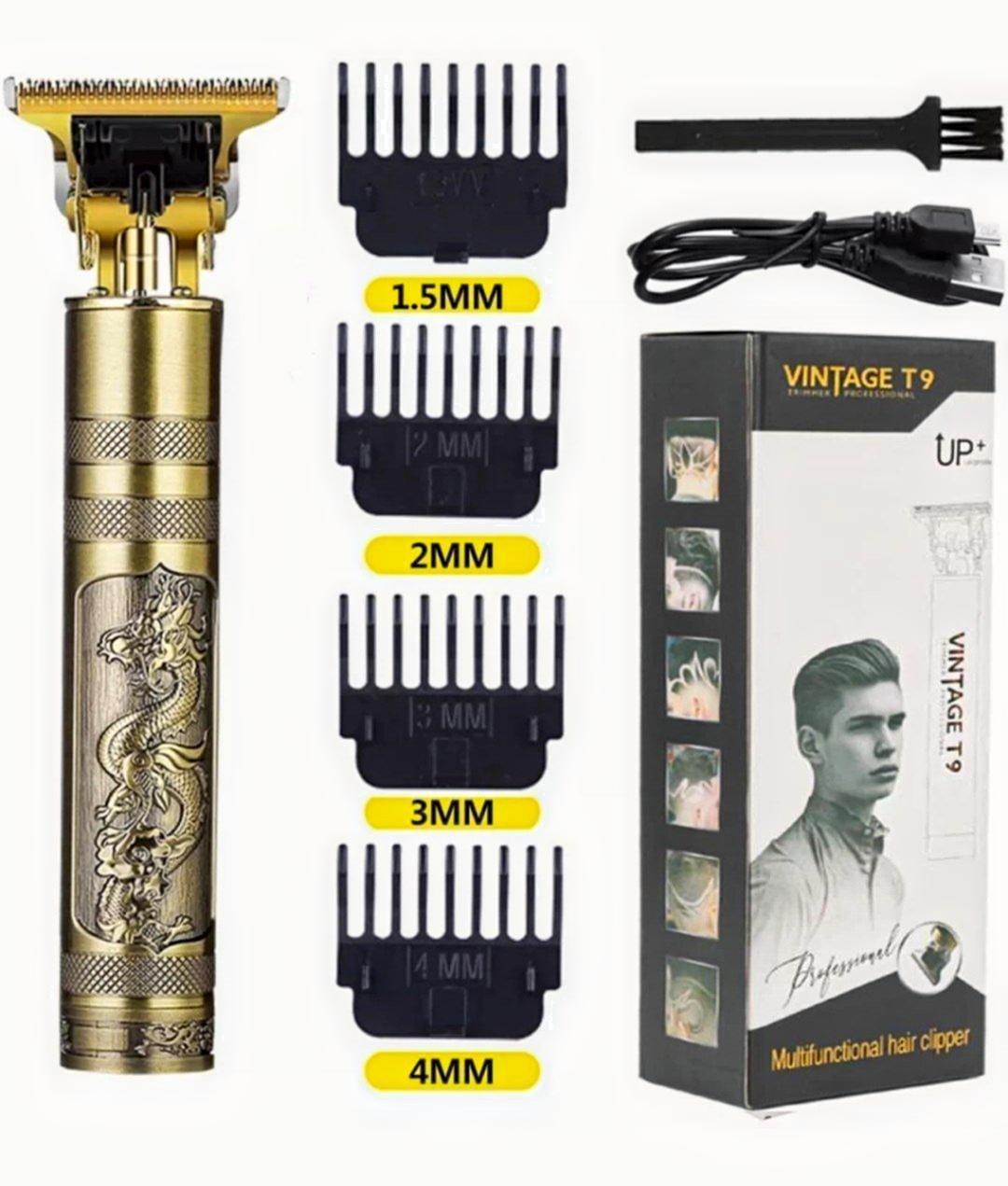 Metal Body Vintage T9 Dragon Phoenix Hair Clipper Electric Hair Trimmer Retro Carved Oil Head Cutting Tool