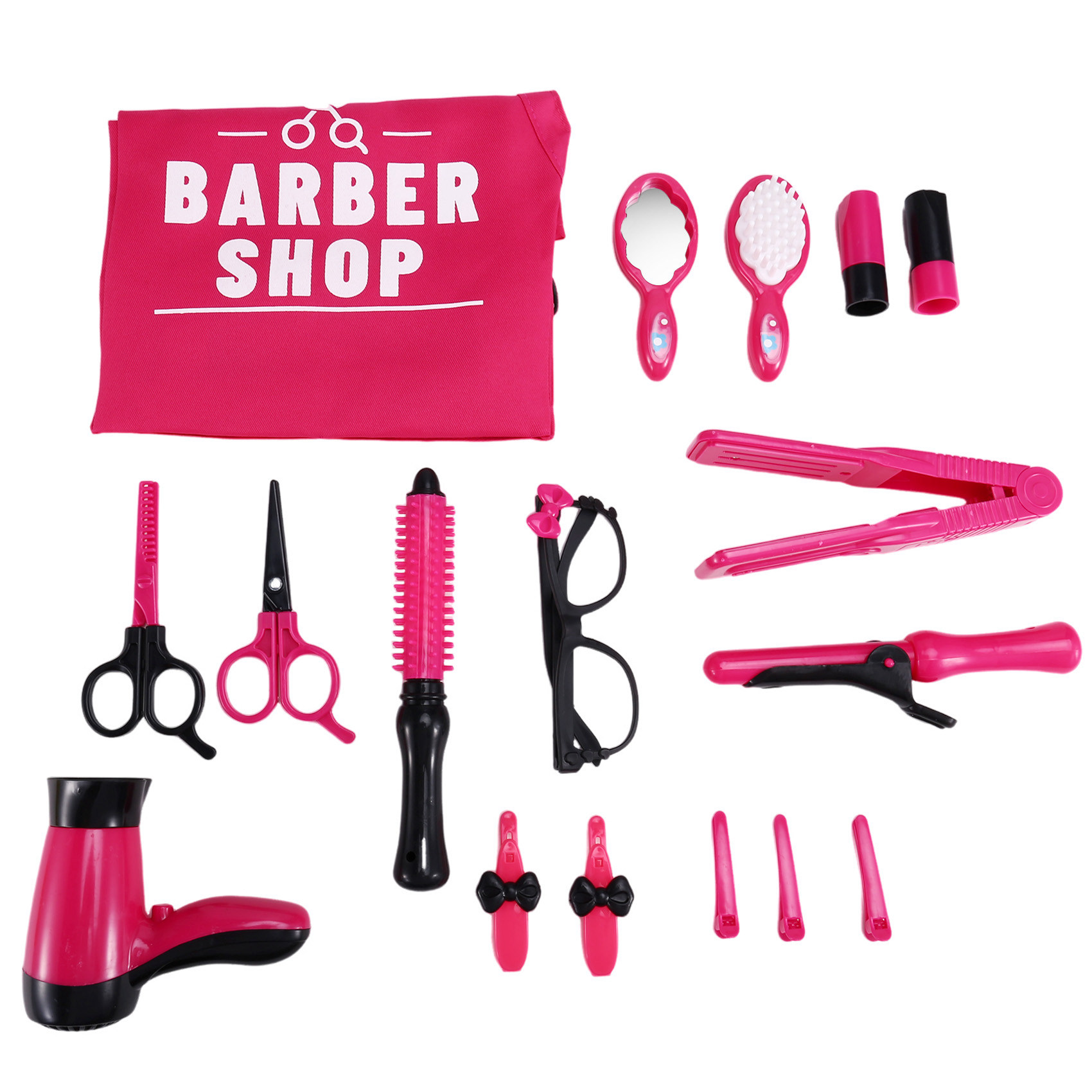 Kids Toys Pretend Play Hairdressing Hair Simulation Game Children Hair Styling Tools Blow Dryer Curler Makeup Kit Toys
