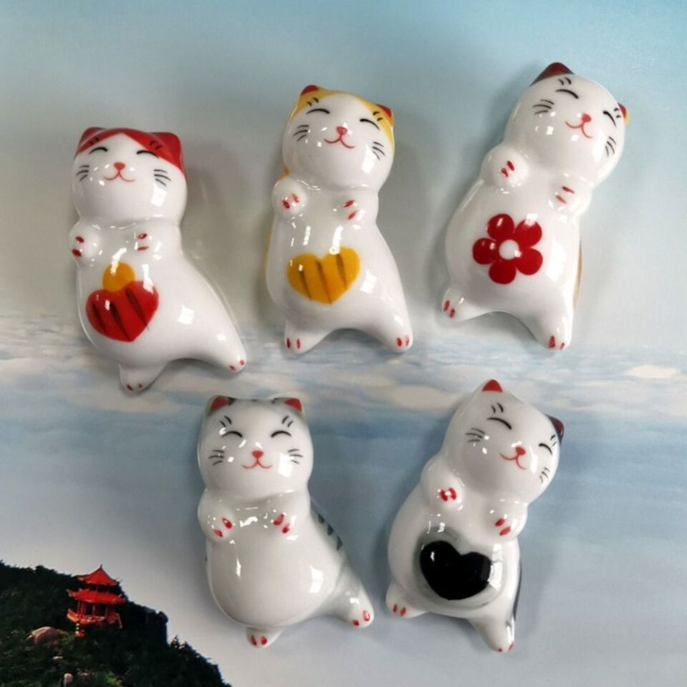 New Japanese Style Grocery Ornaments Ceramics Animal Fork Chopsticks Pillow Rack Crafts Chopsticks Rack