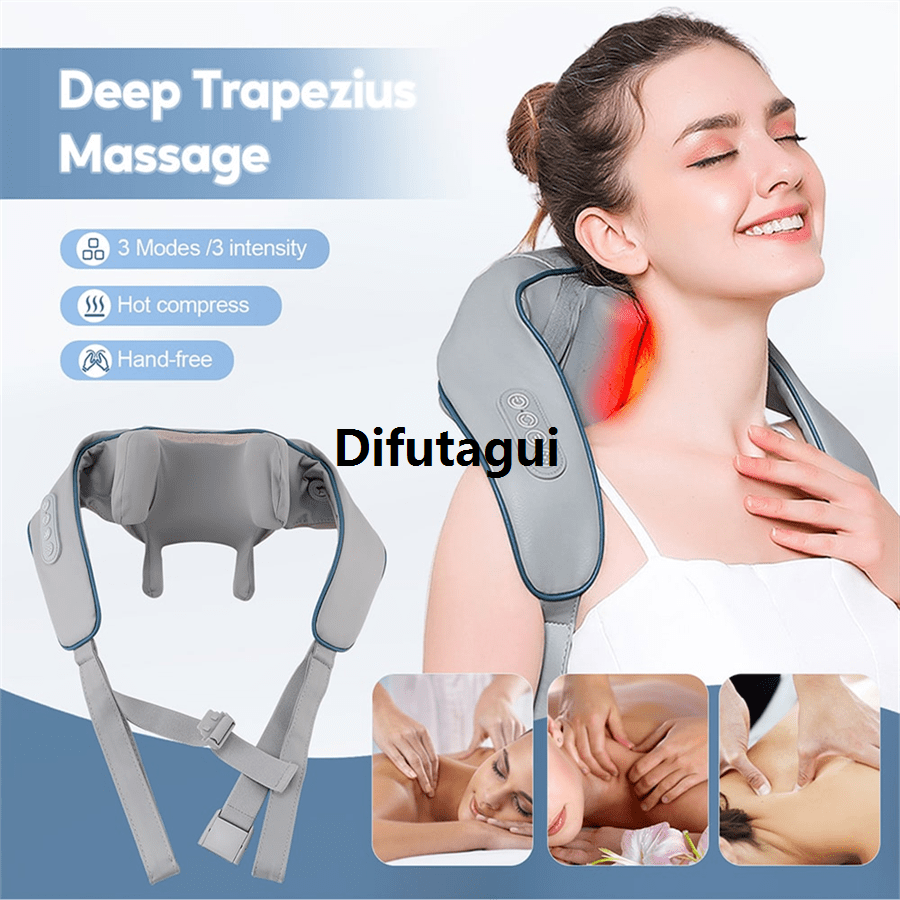 Difutagui 2025 NEW Hot Compress Massager, Shoulder And Neck Massage, Electric Portable Shawl Kneading, Multifunctional Back Massage Instrument