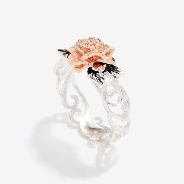 LKN wish 14k rose gold plated flower ring European and American vintage plated 925 silver color separation engagement ring
