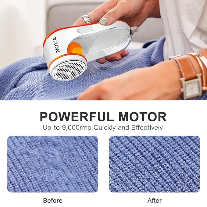 MRR Smart Choice Premium Rechargeable Electric Lint Remover & Fabric Shaver | Portable Clothes Defuzzer | Sweaters, Blankets, Jackets, Upholstery | Pet Hair, Pilling & Bhur/Bhuwa Remover