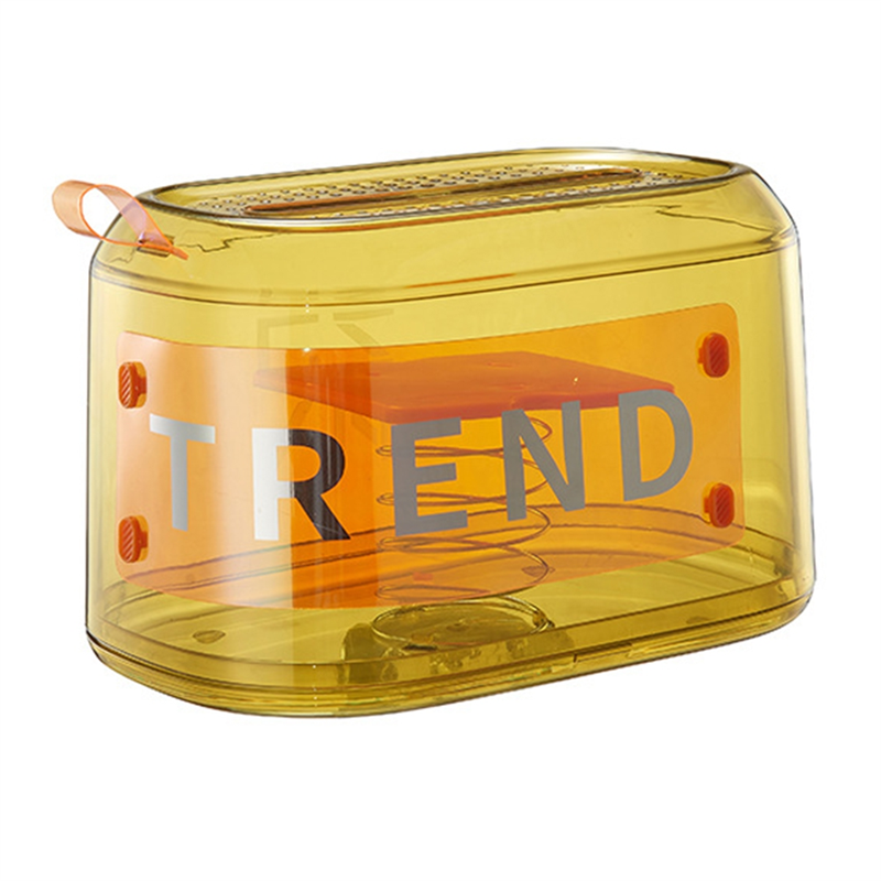 Automatic Lifting Paper Box Desktop Plastic Carton Yellow
