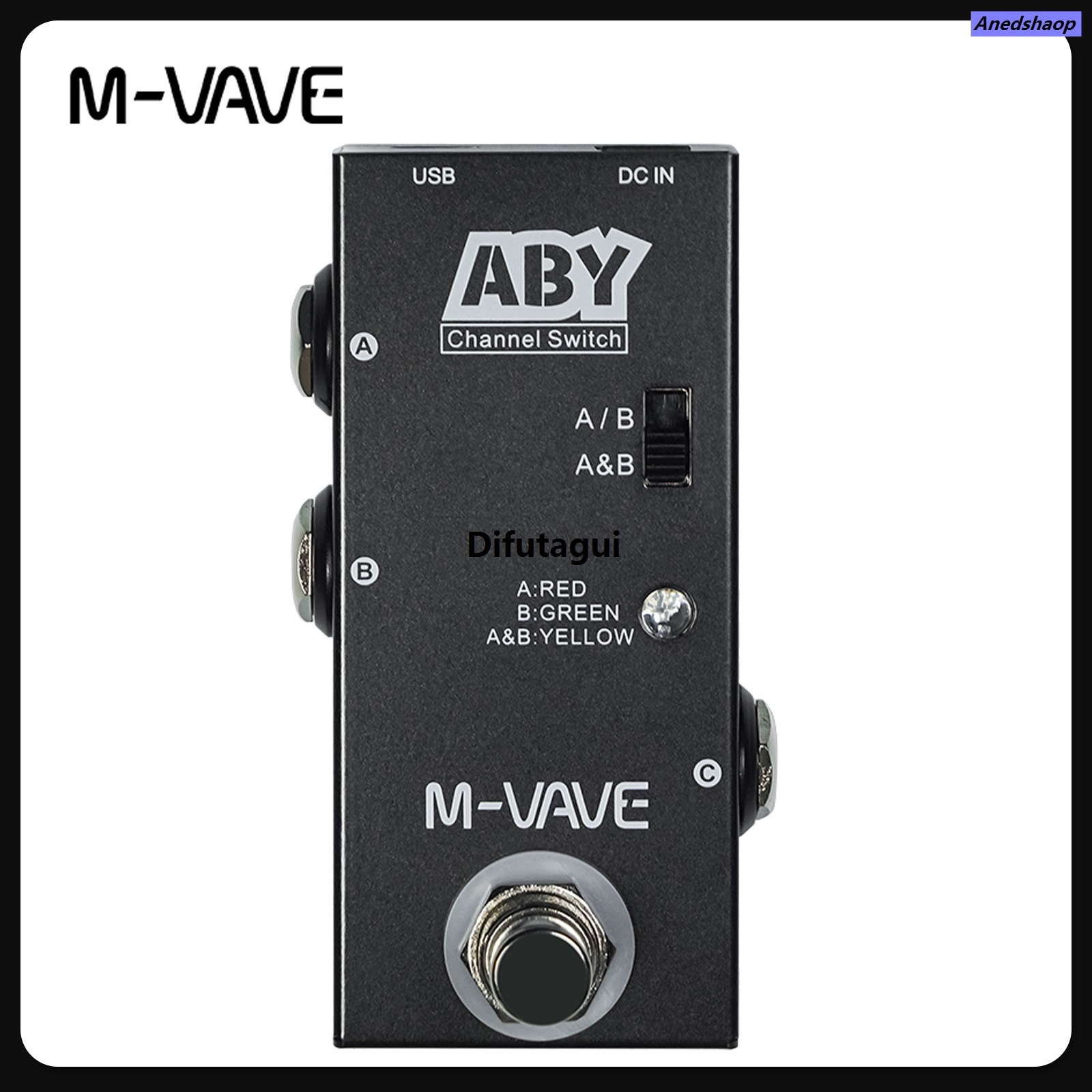 Difutagui M-VAVE ABY Line Selector AB Switch Mini Guitar Effect Pedal True Fashion Portable Bypass Pedal AB Box - ABY Channel Switch Guitar Bass Accessory