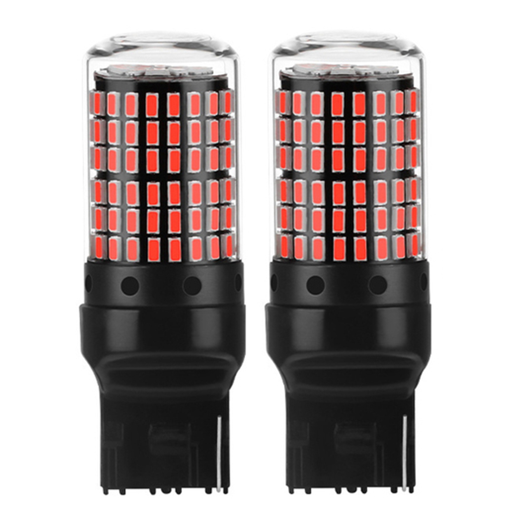 OYPFXMI 2X Car 3014 144Smd Canbus T20 7440 W21W LED Bulbs for Turn Signal Lights Parking Brake Lamp Reversing Lights Red