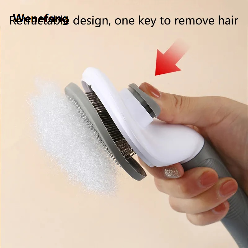 Wenefang transparent bag Pet Hair Remover Dog Brush Cat Comb Animal Grooming Tools Dogs Accessories Cat Supplies Stainless Steel Beauty Massage Comb