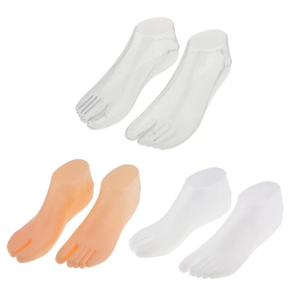 1Pair New Plastic Female Feet Thicken Bottom Shoe Support Mannequin Foot Model Hollow Sock Display Foot Ankle Chain Display