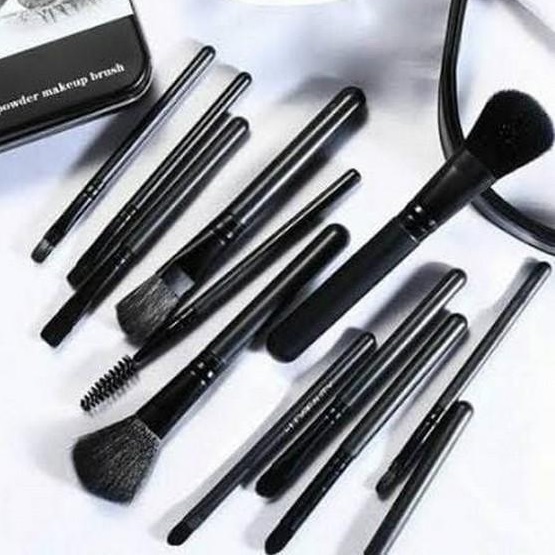 Foundation Luxury Makeup Brush Set Black 12 Pcs Cosmetic Brushes Pack with Storage Box Professional Beauty Makeup Tool Kit for Face Eyes Lips | Products Book