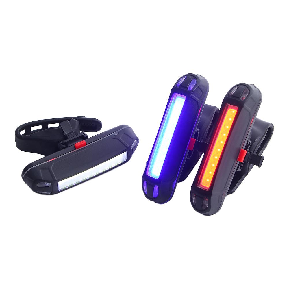 Safety Warning Rechargeable Cycling Bike Taillight Front Headlight Rear Back Mountain Bike Light Tail Clip 4 Light Mode Bicycle Lamp Outdoor Sports