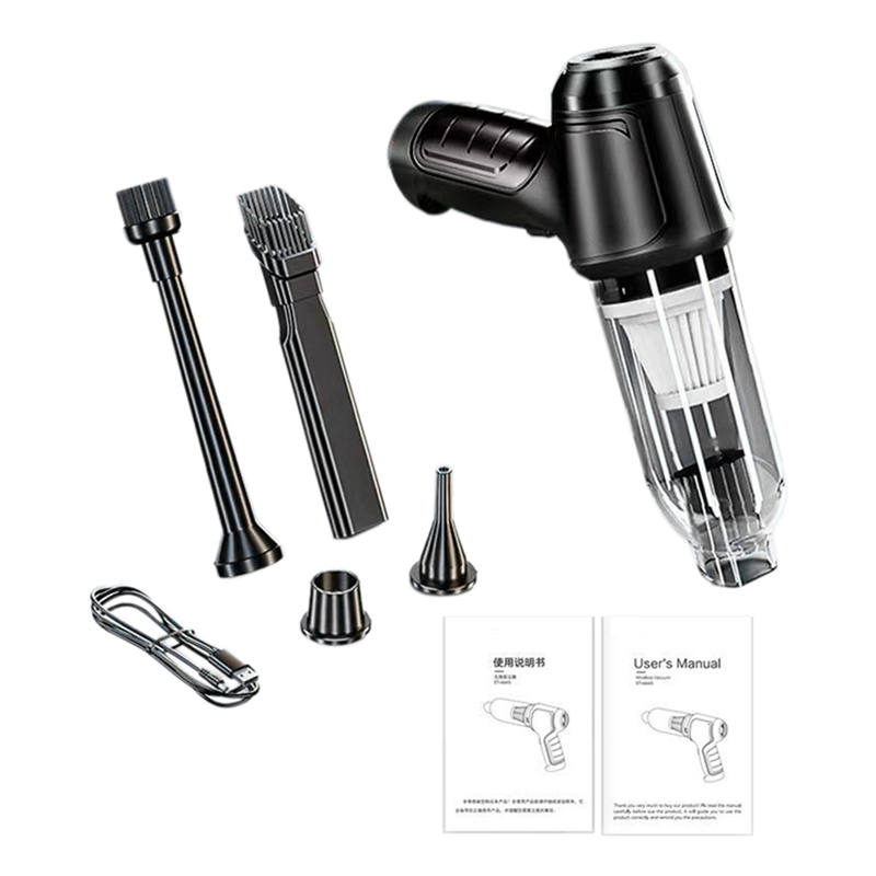 New Wireless Handheld Car Mini Vacuum Cleaner, Rechargeable High Power Cordless Vacuum Cleaner for Home (Black)