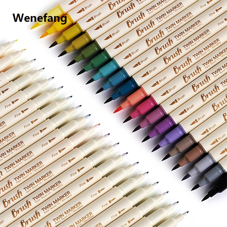 Wenefang Dotted Stone Brush Multi-Color Set Journal Pen