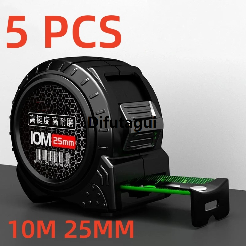 Difutagui 1/5PCS Self Locking Fluorescent Steel Tape Measure High-Precision 2025 New Laser Inkjet Code Box Ruler Measuring Tool Widened Meter Ruler