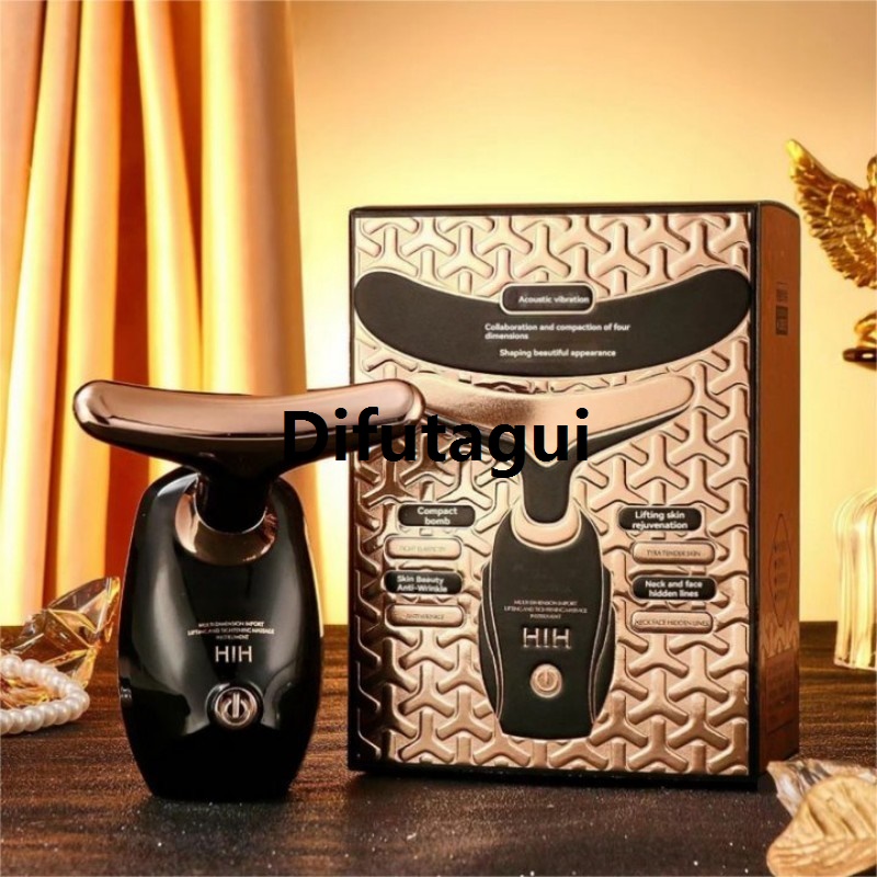 Difutagui 2025 NEW Gold Electric Facial Beauty Instrument Lifting And Firming New Facial Eye Massager Household Vibration Ultrasonic Massager