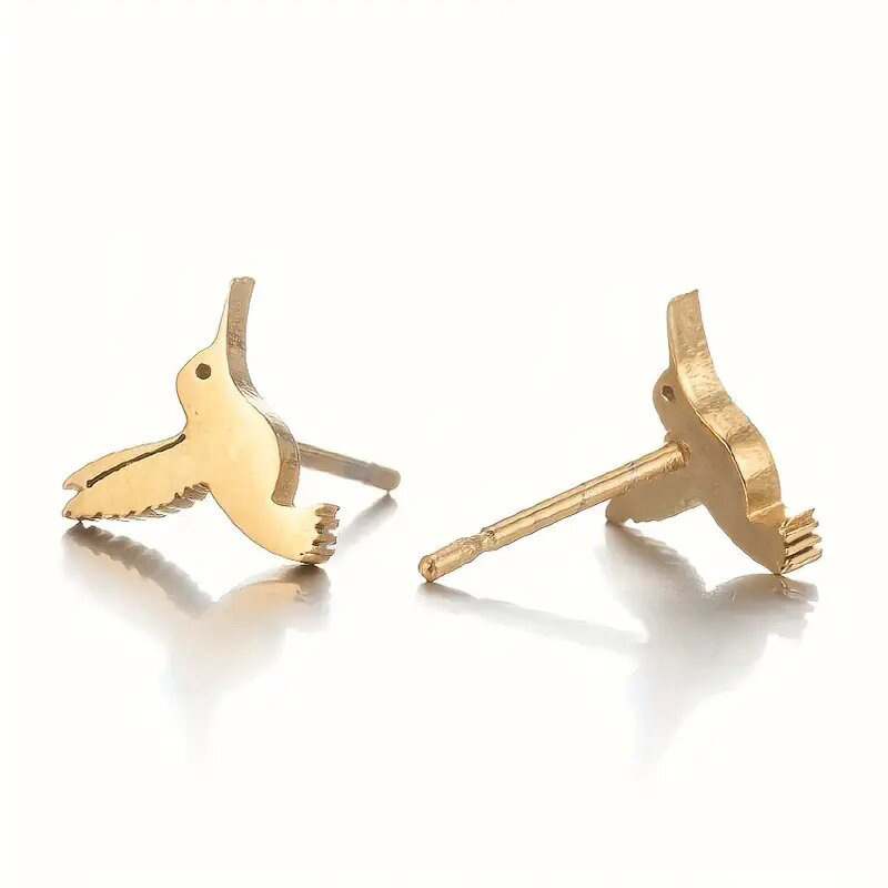 【Top-notch quality】Hui Mini Animal Metallic Small Bird Earrings Fashion High-end Hummingbird Women's Earrings