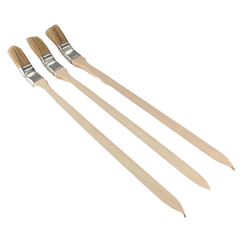 Durable Long Handle Elbow Marine Paint Brush Solid Wood Handle Mixed Pig Mane Hair Elbow Paint Brush Cleaning Tool Wall Painting Universal Bristle Brush Coating