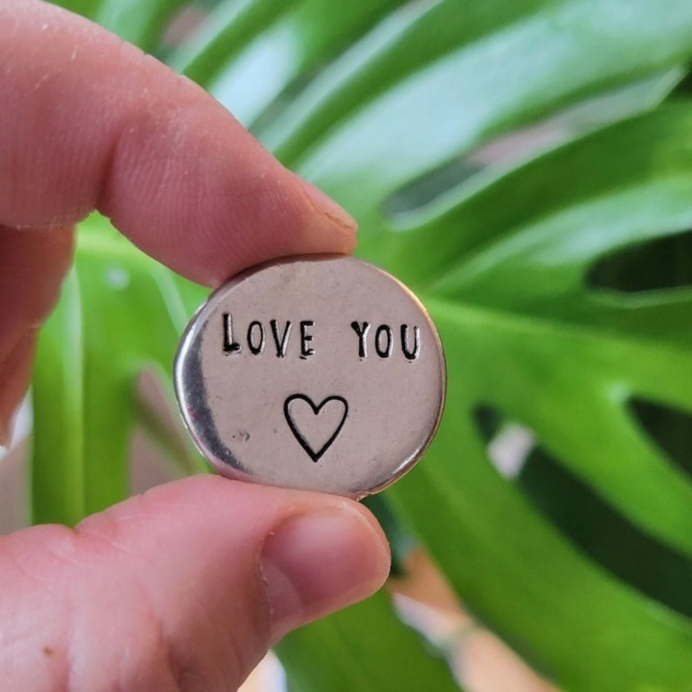 Party Supplies Stainless Steel Heartfelt Pewter Pocket Tokens Double Sided Round Inspirational Gift Creative Lettering Pocket Token