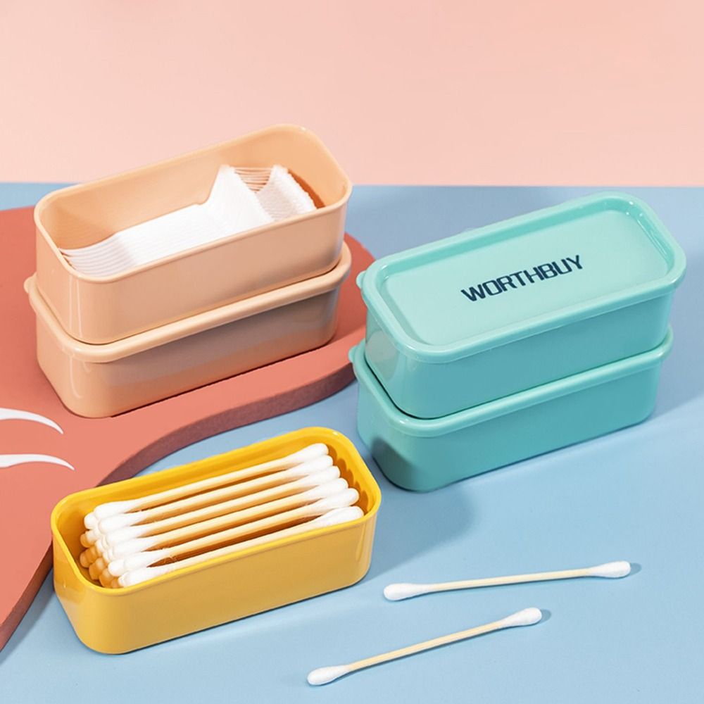 Simple Mini Cotton Swab Box Portable Moisture-proof Sundries Organizer Box Wear-resistant Dust-proof Storage Box Travel