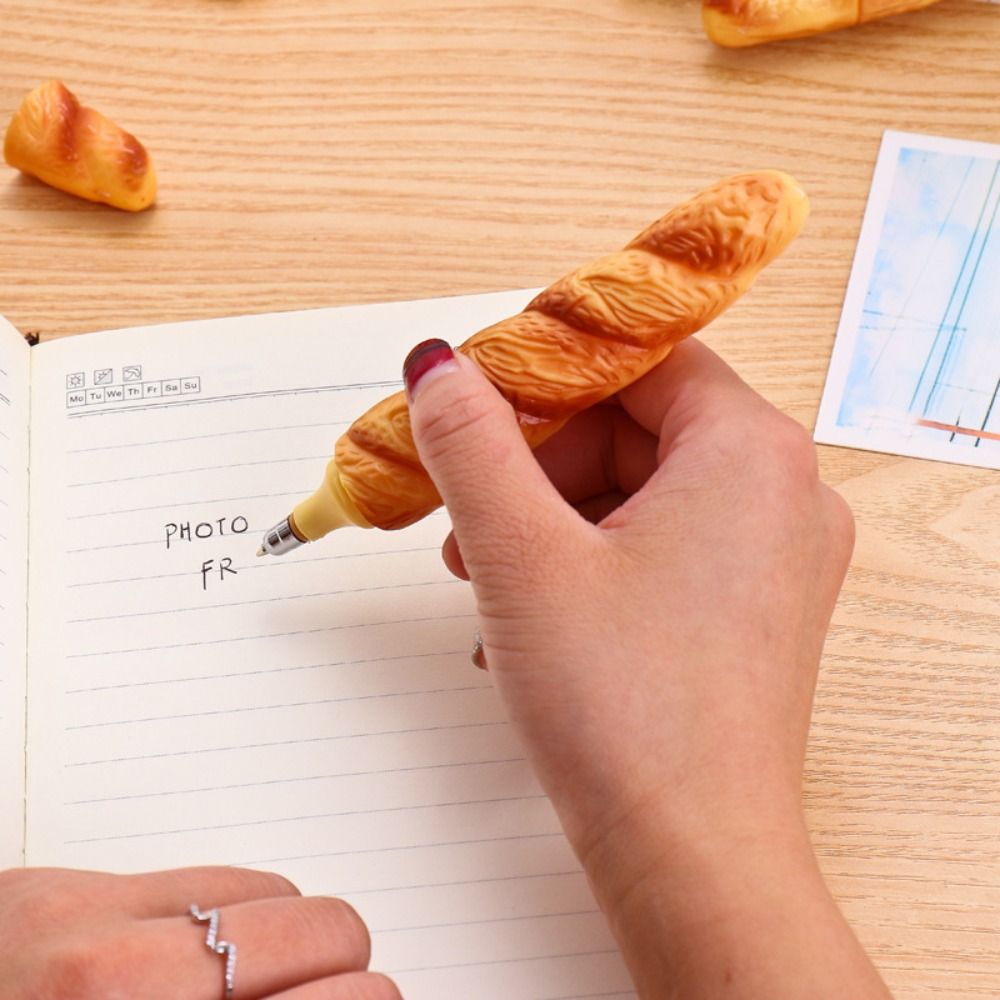 New Novelty Bread Ballpoint Pen Pizza 0.5mm Ball-point Pen School Giftl Black Color Ink Students Stationery
