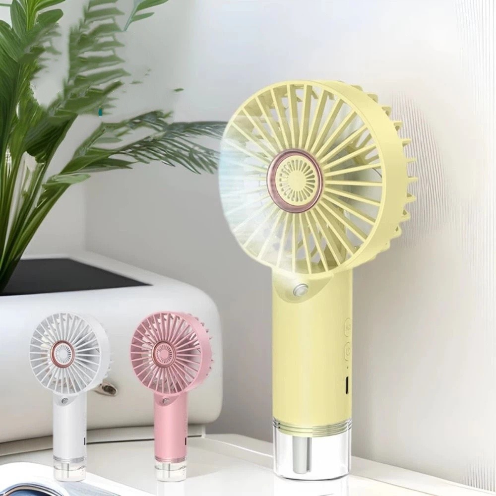 Compact Rechargeable Handheld Spray Fan Portable Multifunctional Mini Misting Fan Strong Wind Low Noise Fast Cooling Fan Personal Use