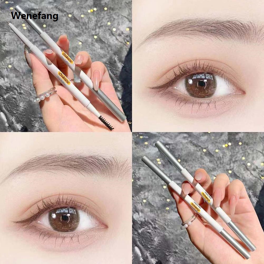 Wenefang Super Slim Eyebrow Pencil Dual Ended With Eyebrow Brush Lasting Ultra Brown Black Makeup Daily Waterproof Cosmetic Long Fin H5J2