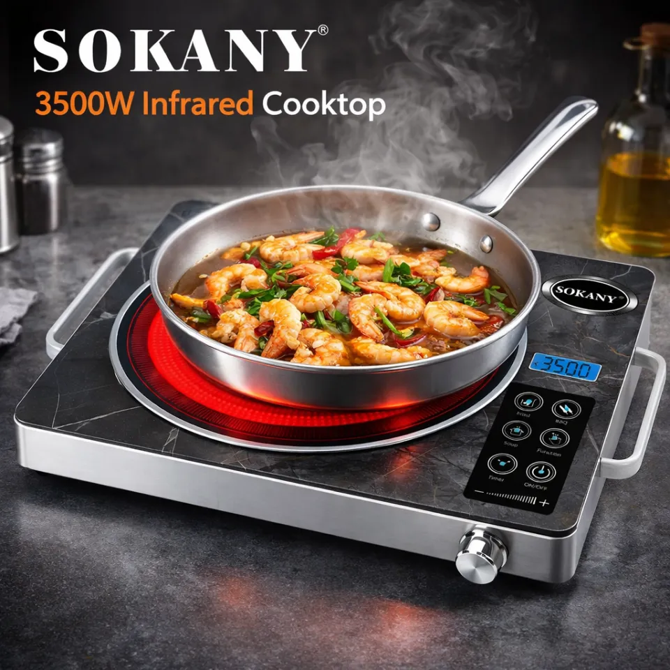 Silver Crest single Infrared Cooker Hot Plates Electric Ceramic Oven with Adjustable Temperature & Stay Cool Handle