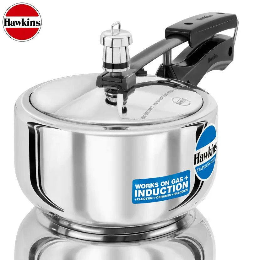 Hawkins Stainless Steel Induction Compatible Pressure Cooker, 2 Litre, Silver (HSS20)