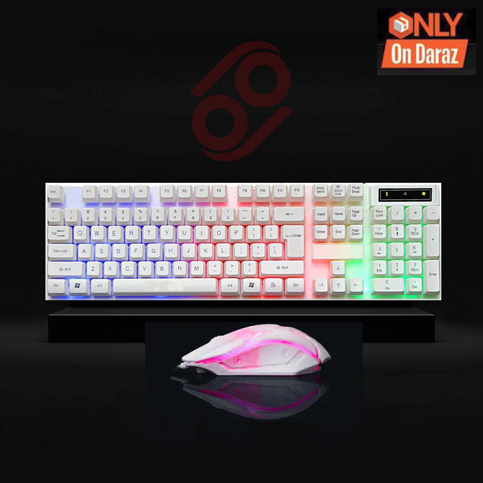 Bajeal RGB LED Backlight USB Gaming Keyboard And Mouse Combo