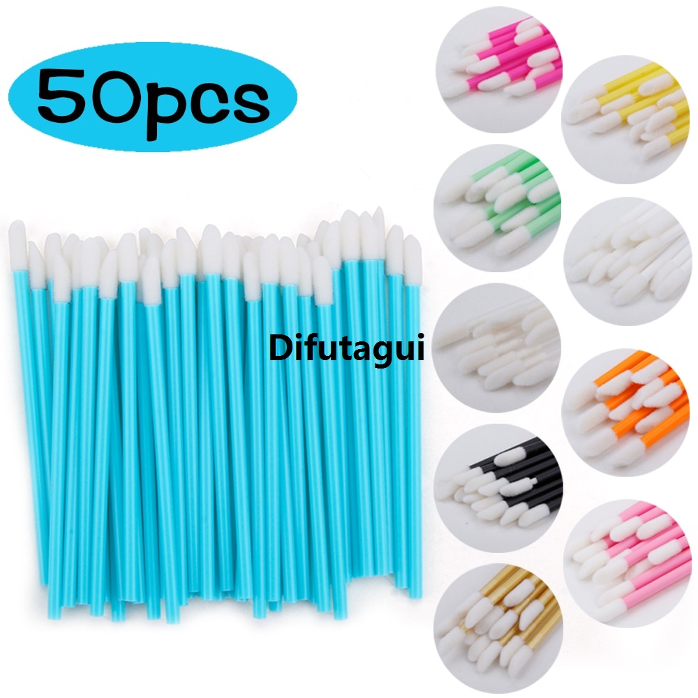Difutagui New specials 50Pcs Disposable Lip Brush Lipstick Brush Mascara Wands Liquid Hot Selling Lipstick Gloss Wands Lash Velour Applicators Make Up Lip Brushes