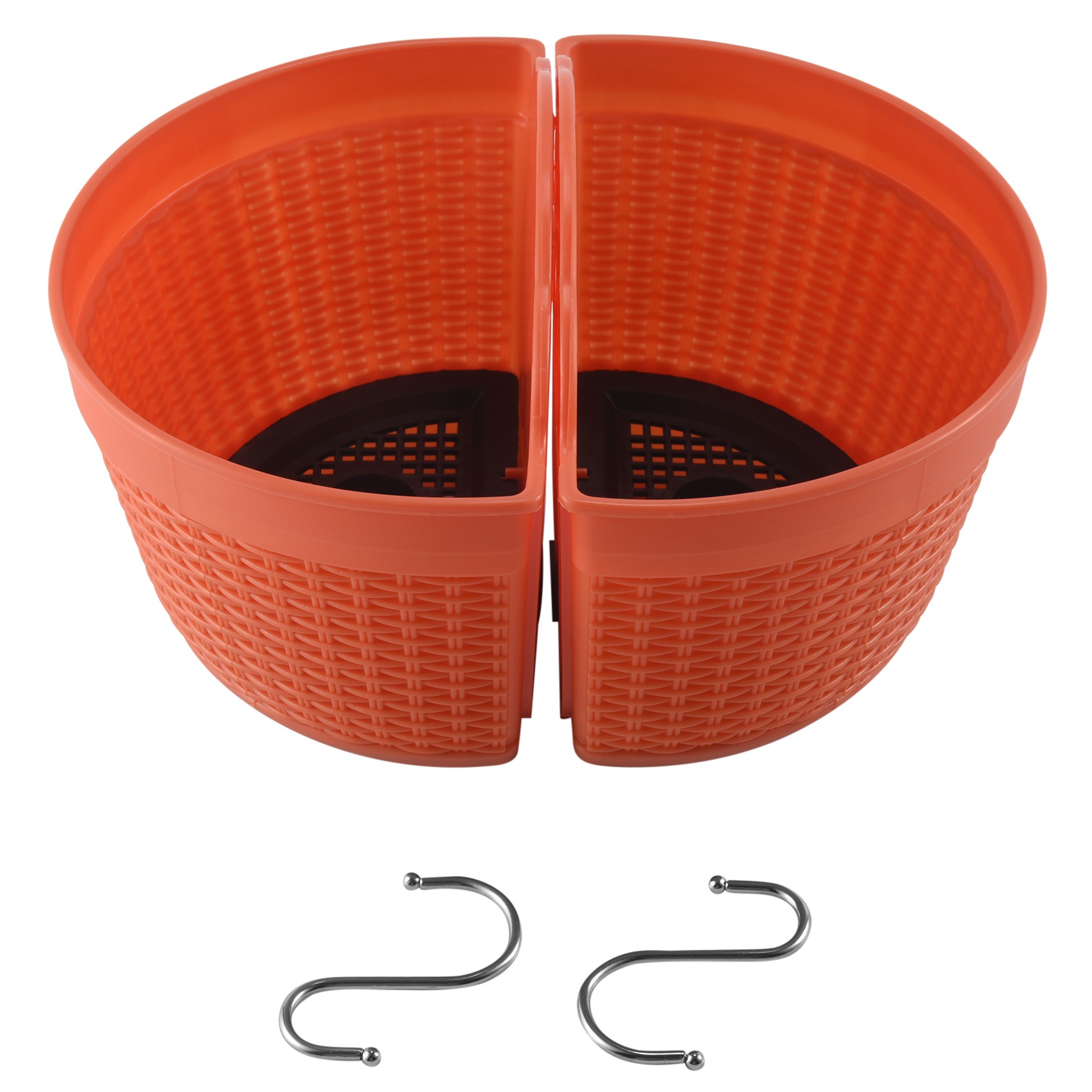 FORIDE Flower Pots Set of 2,Plastic Hanging Outdoor for Garden Fence Patio Home Ornaments Wall Flower Holders