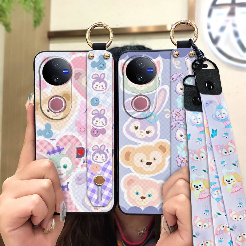 Fashion Design Silicone Phone Case For OPPO Reno14F 5G Lanyard Durable Protective Wrist Strap Oil Painting Anti-dust