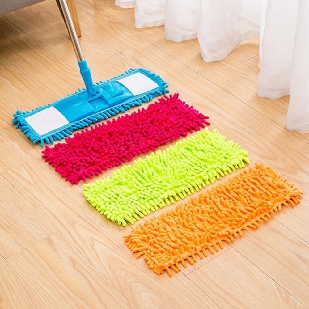 Portable Reusable Coral Velvet Mop Cloth Absorbent Washable Flat Mop Replacement Removable Thick Lazy Mop Cloth for Household Dust Cleaning Kitchen Cleaning Tools