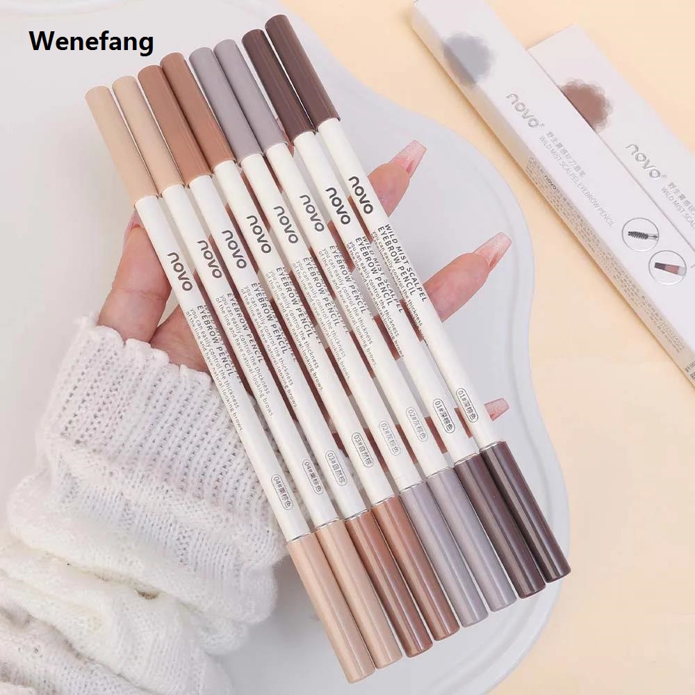 Wenefang 3D Wild Eyebrow Pencil with Brush Waterproof Lasting Nature Brown Eyebrow Enhancers Professional Eyes Makeup Cosmetics Tool