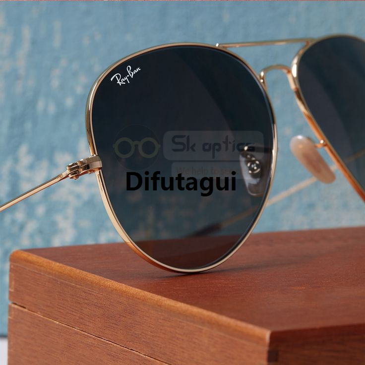 Difutagui New New golden color ray ban aviator unglae metal body len 2025 gla durable unglae model 3026 (one pie) for men women
